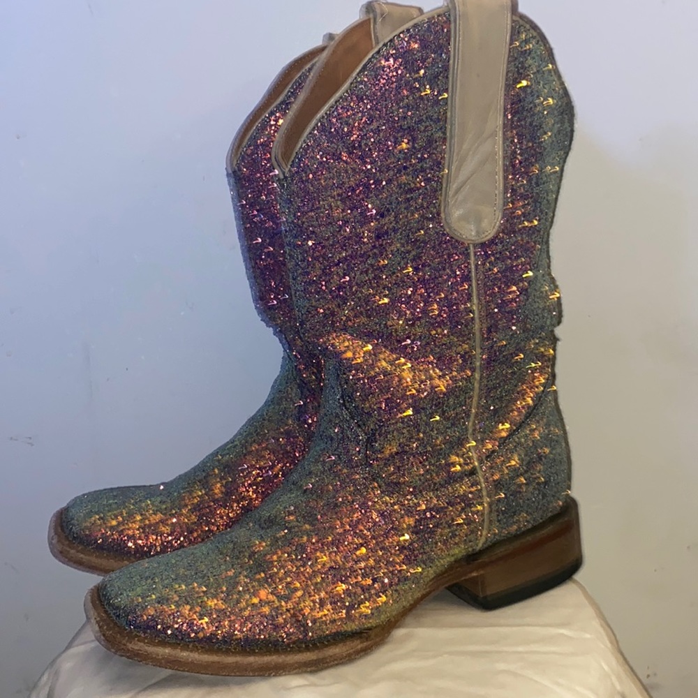 Tanner Mark Girls' Mermaid Western Boots - Broad Square Toe